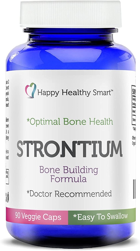 #1 Strontium Bone Healthy Supplement Suositeltava lääkärit maailmanlaajuisesti 90, Helppo niellä Kasvis Caps Valmistettu Yhdysvalloissa