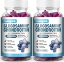 2 pakkaus 3000 mg Glukosamiinikondroitiini MSM Gummies & Elderberry, Extra Strength Yhteinen tuki Terveys, joustavuus, antioksidantti, Immuuni täydentää Gummy aikuisille, miehet & naiset 120 kreivit