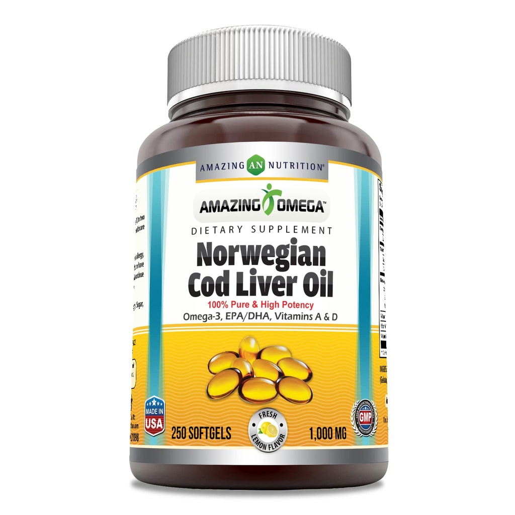 Fantastisk Omega Norwegian Cod Liver Oil 1000 Mg 250 Softgels
