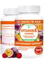 Lunakai USA Made E-vitamiini Gummies 400IU kanssa C-vitamiini - herkullinen, vegaaninen, ei-GMO-lisä päivä ihon ja silmien tukea, 60ct