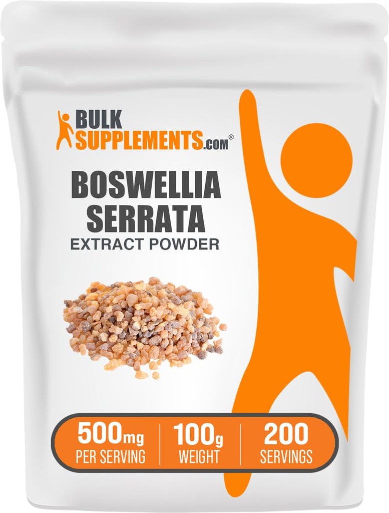 BulkSupplements.com Boswellia Serrata Extract Powder - Boswellia Supplement, alkaen Frankincense Resin - Vegan & Gluteeniton, 500 mg per tarjoilu, 100g (3.5 oz) (Pakkaus 1)