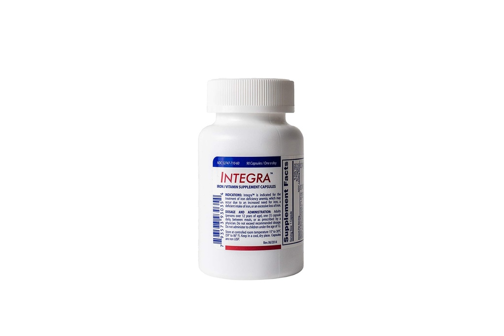 Integra (90) - rautalisä-vitamiini C- Ferrous Fumarate & Polysakkaridi Rautakompleksi