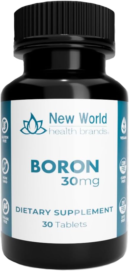 Boron 30mg Mineral Supplement - Soft-painetut tabletit Kilpirauhastuki Nopea imeytyminen Formula (30)