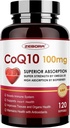 CoQ10-100mg-Softgels with PQQ, BioPerine & Omega-3, Coenzyme Q10 Supplement for High-Absorption, Powerful-Antioxidantti, Support Heart & Energy-Production