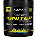 ALLMAX IDNITER Sport, Blue Raspberry - 330 g - Pre-Workout Formula - kofeiini, L-Citrulline, L-arginiini, Creatiini & Beta Alanine - jopa 50 tarjoilua