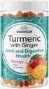Swanson Turmeric inkivääri Gummies - Kaikki Natural Supplement Promoting Ruoansulatus-ja immuunijärjestelmän terveys - Auttaa tukemaan yhteisiä toimintoja ja liikkuvuutta kyky - (Mango, 60 Gummies)