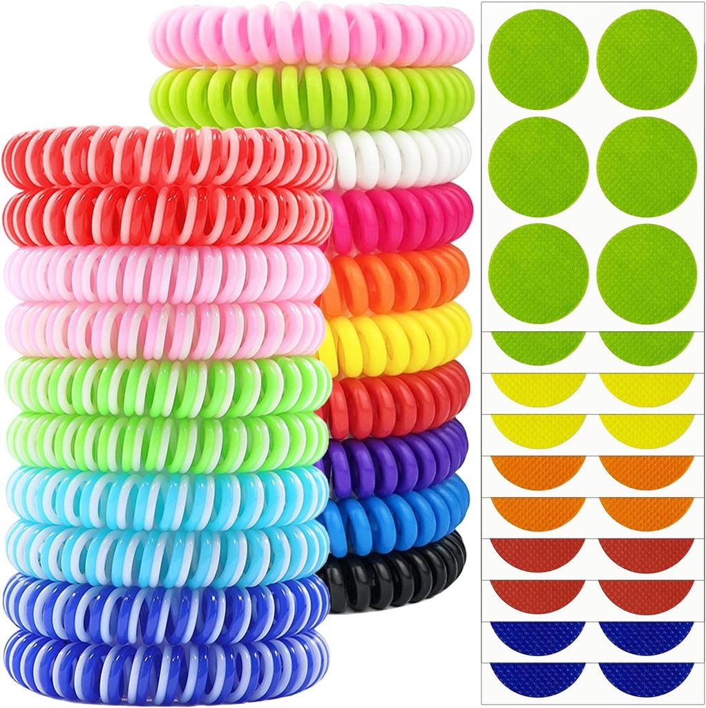 Mosquito hylkivä rannekkeet 20 Pack, henkilökohtaisesti kääritty Mosquito karkotin bändit 60 Pcs Mosquito karkotintickers Patches, DEET vapaa Hyönteinen Bug karkotin rannekkeet aikuisille Lasten
