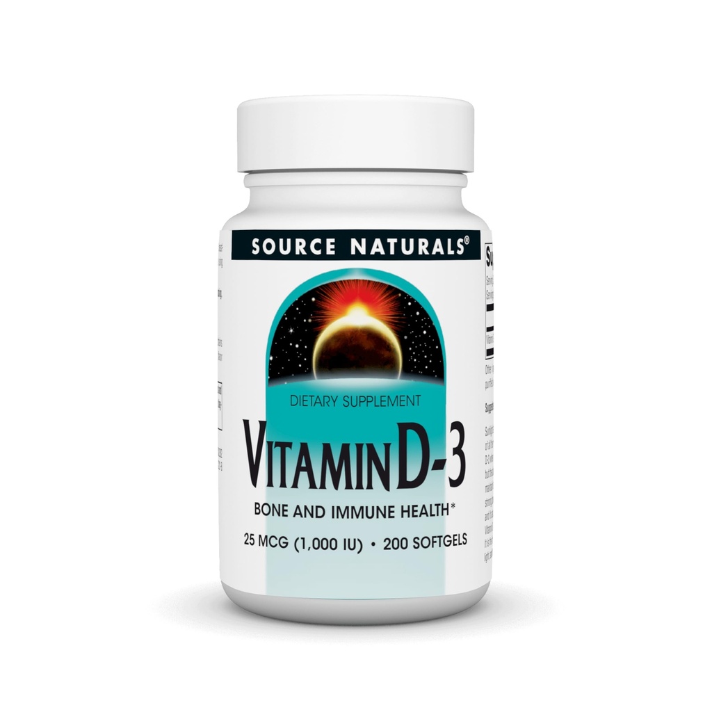 Source Naturals D-3 1000 iu Tukee Bone & Immuno Health* - 200 Softgels