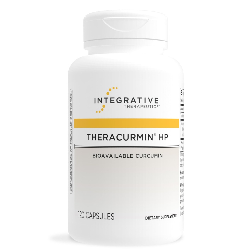 Integrativ terapeutik Theracurmin HP - Gurkmeja Supplement för hjärt- och gemensam hälsosupport * - Muskelåterställningsstöd * - Icke-Soy, Dairy-Free & Gluten-Free - 120 kapslar (60 portioner)