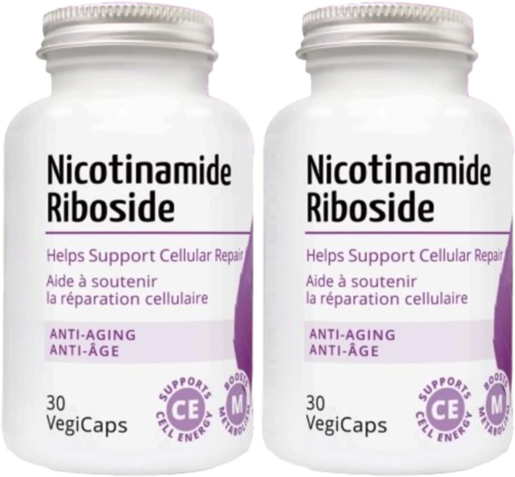 Nikotinamidi Ribosidi - 300 mg Nikotinamidi Ribosidi (NR) per annos, 400 mg Coenzyme Q10 Ubikinoni, 30 VegiCaps per pullo (60 kapselia - pakkaus 2)