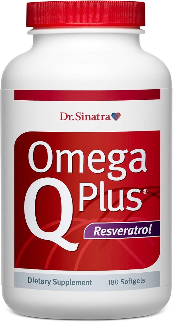 Tohtori Sinatra Omega Q Plus Resveratrol - Omega-3 täydentää CoQ10 ja Resveratrol - edistää kattava sydän ja koko kehon terveyttä auttaa sinua ikääntymään hyvin (180 softgels)