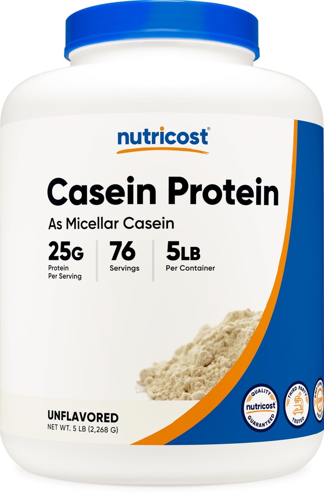 Nutricost Casein Protein Powder 5lb - Micellar Kaseiini, ei-GMO, Gluteeniton (Ei maukasta)