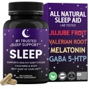 Natursömnhjälp för vuxna - bästa sömn i ditt liv - Valerian Root - Gaba - 5HTP - Melatonin - 120 icke-vanliga formningskapslar -Lab Testad