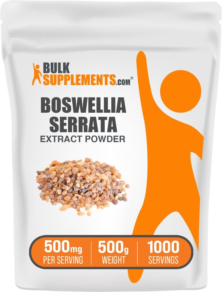 BulkSupplements.com Boswellia Serrata Extract Powder - Boswellia Supplement, från Frankincense Resin - Vegan & Gluten Free, 500mg per servering, 500g (1.1 lbs) (Pack of 1)