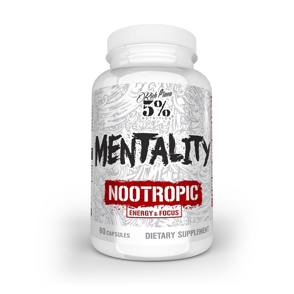 5% Nutrition Rich Piana mentality Nootropic Blend ... Aivojen Booster Supplement for Performance, Mental Clarity...