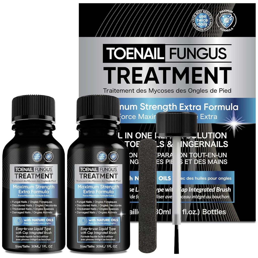 Toenail Sieni hoito Extra vahvuus 2kpl x 30ml, Sieni Kynsien hoito, Kynsien Sieni hoito varpaankynsi Sieni Sieni hoito Extra vahvuus vahingoittunut ja värittömyys kynnet.