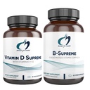 Designs for Health D-vitamiini Supreme + B-Supreme Essentials Duo - 5000 IU D3-vitamiini + K-vitamiini, Active B Complex (2 Product Set)