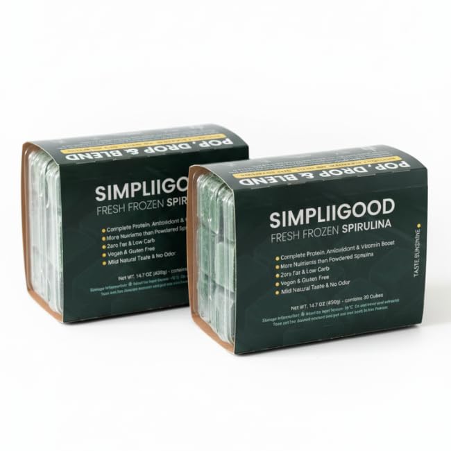Spirulina kuber - High Protein, Vitamin-Rich Superfood med naturlig smak - Vegan, Gluten-Free Nutrient Powerhouse Spirulina Pods för smoothies - (840, Grams)