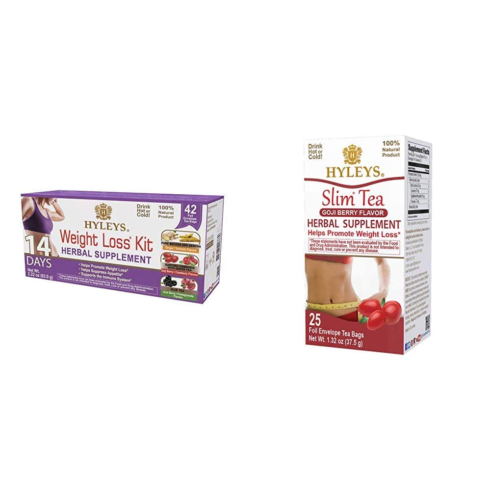 Hyleys 14 päivän painonlasku + Slim Tea Goji Marja maku - Painonhallinta Bundles (1 pakkaus)