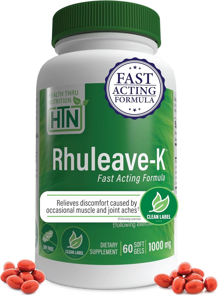 Health Thru Nutrition Akuutti Formula Rhulea-K 1000 mg Curcumin, Boswellia ja Black Seesam Seed Oil ...