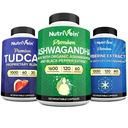 Nutrivein Premium TUDCA, Berberine Supplements och Ashwagandha Supplements Bundle: High-Absorption Berberine Complex, Ashwagandha Root Extract, & TUDCA för Detox, Vitality & Well-Being