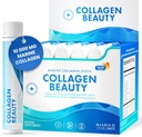 Swedish Nutra - Collagen Beauty 10 000 mg Hydrolysed Marine Collagen Liquid Supplement - 30 x 25 ml Päivittäiset shotit Hyaluronihappo ja C-vitamiini tukevat terveitä hiuksia, ihoa, kynsiä