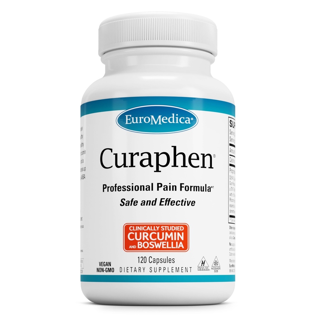 EuroMedica Curaphen - Curcumin täydentää verenkiertoon ja Endorphin tuki - Tuki satunnaisille häiriöille - Aids Terveet lihakset - 120 kapselia