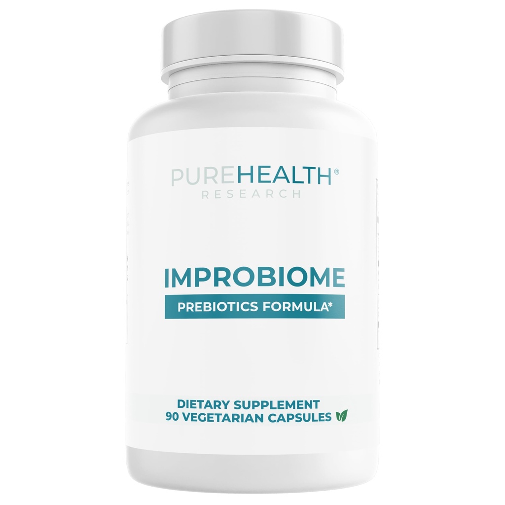 PUREHEALTH TUTKIMUS Improbiome Prebioottikuitu täydentää - Natural Support for Terve Gut Prebiootit - Ruoansulatuskanavan lisäravinteet - Apple Pectin kapselit - 90ct