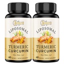 Liposomal Turmeric Curcumin täydennysosa - 2000 mg, 95% Curcuminoid uute Piperine - 60 Softgels (2 pullo)