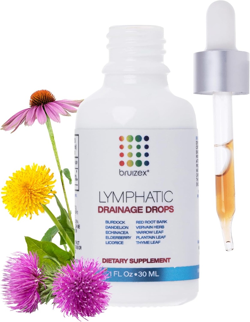 Lymphatic Drainage Drops for Surgery Recovery & Lymfatic Health, Ei maukasta, Käytä Post Lipoimu, BBL & Masu Tuck, Natural Herbal Blend of Dandelion Root, Burdock Root, Echinacea, 1 Fl Oz