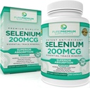 PurePremium Selenium 200mcg täydennysosa - L Selenometioniini Essential Mineral - Päivittäinen tuki normaalille Kilpirauhasen, Immunojärjestelmä. Normaali eturauhasen toiminta - 3 kuukautta Supply - 100 kapselia