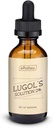 Lugolin liuos 2% 2oz lasi tiputin pullo. Sisältää kaliumjodi ja jodi, 60 ml