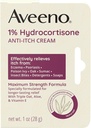 Aveeno Maximum Strength 1% Hydrokortisoni Anti-Itch Cream, Triple Kaura, Aloe & Vitamiini E kutiaa helpottava ihottuma, psoriaasi, hyönteisten puremat, Myrkky Ivy, Tammi & Sumac & Detergents, 1 oz