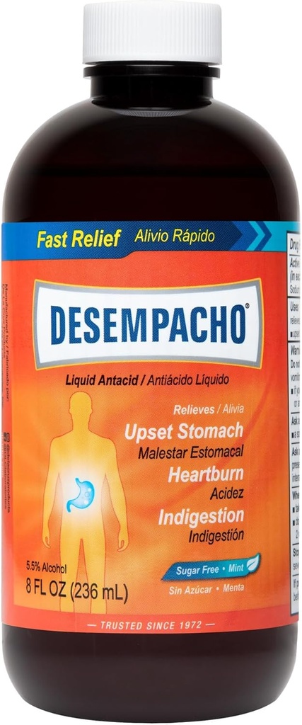 Desempacho Liquid Antasidi - Natriumbikarbonaatti Maksimi vahvuus Närkän närästys ja happorefluksin lievitys