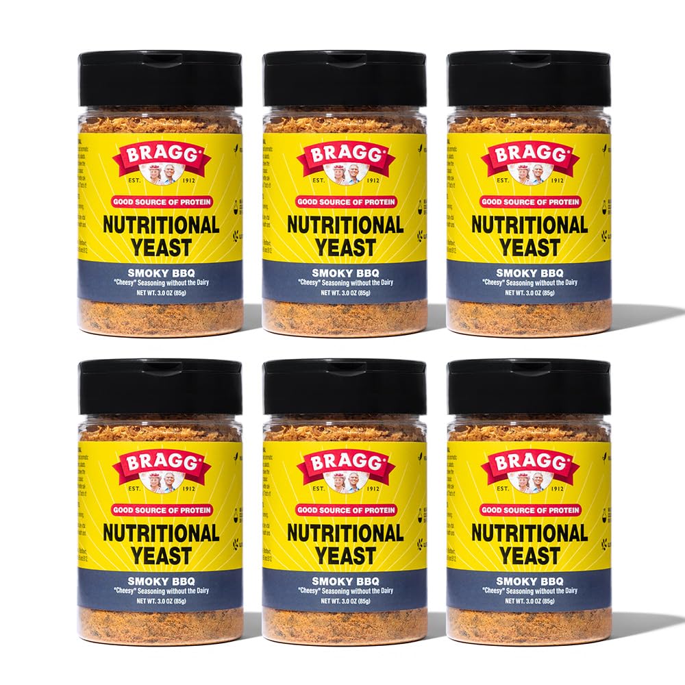 Bragg Nutritional Jeast Smoky BBQ Seasoning - (6 Pack) 3 oz - Dairy-free Parmesan juusto Varaosa - Täydellinen salaatteja, pastaa, popcorn, ja paljon muuta