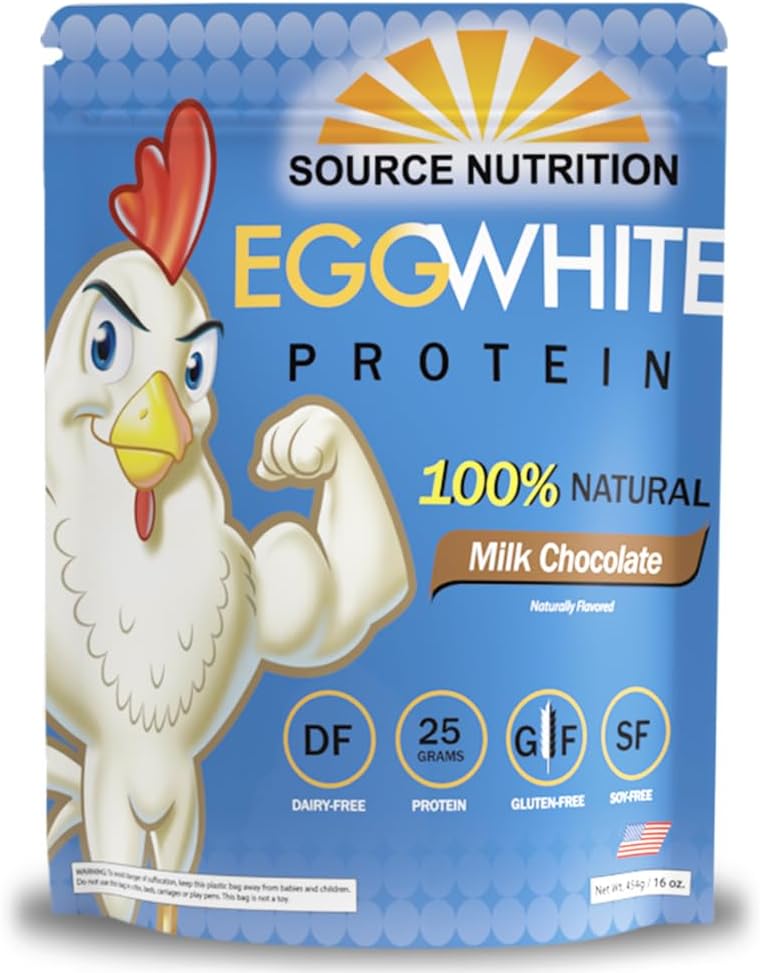 1 lb Egg White Protein Powder by Source Nutrition - 25 Grams Protein, Build Lean Muscle, Dairy Free - Maito suklaa