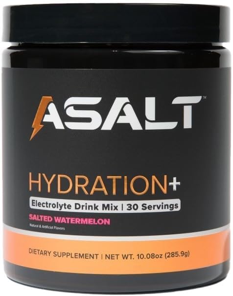 ASALT Hydration + Electrolyte Powder Drink Mix, 30 portioner, sockerfri med Himalayan Pink Salt, Zink, Kreatin Monohydrat och Taurin, aktiv återhämtning för sport och fitness, Keto och Paleo