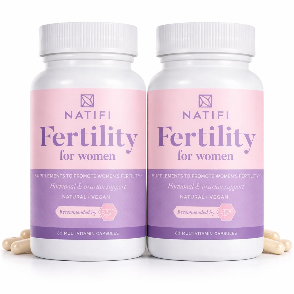 Natifi (2 pullot hedelmällisyyttä prenataali vitamiineja Säätele syklit Balance Hormonit, Apu Ovulation. Conception Monivitamiini naisille. 60 Caps Foolihappo, Myo Inositoli, Vitex