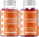 Vitamatic Magnesium & Vitamin D3 Gummies Combo - 60 Vegan greve