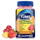 TUMS Plus vatsavaivat ja pahoinvointi tuki, ravintolisä, inkiväärimarja - 45