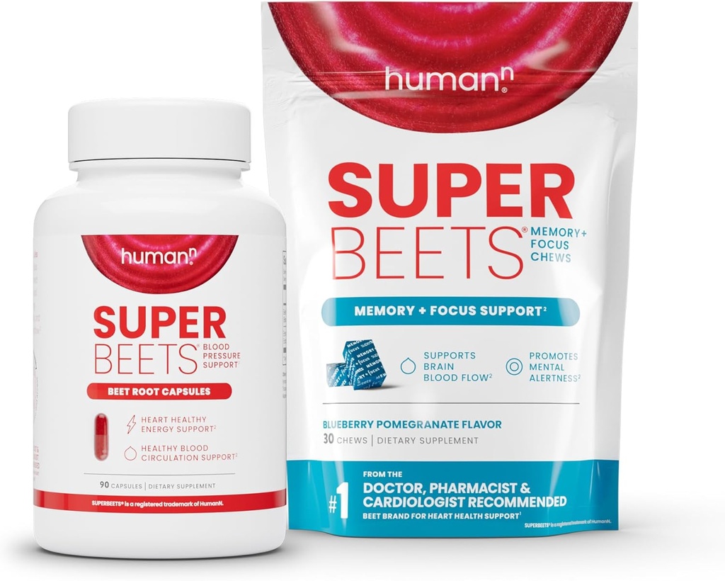 Humann SuperBeets juurikapselit & muisti + Focus Chews