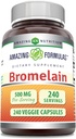 Amazing Formula Bromelain 500mg 2400 GDU, Kasviskapselit ... Ei-GMO ...