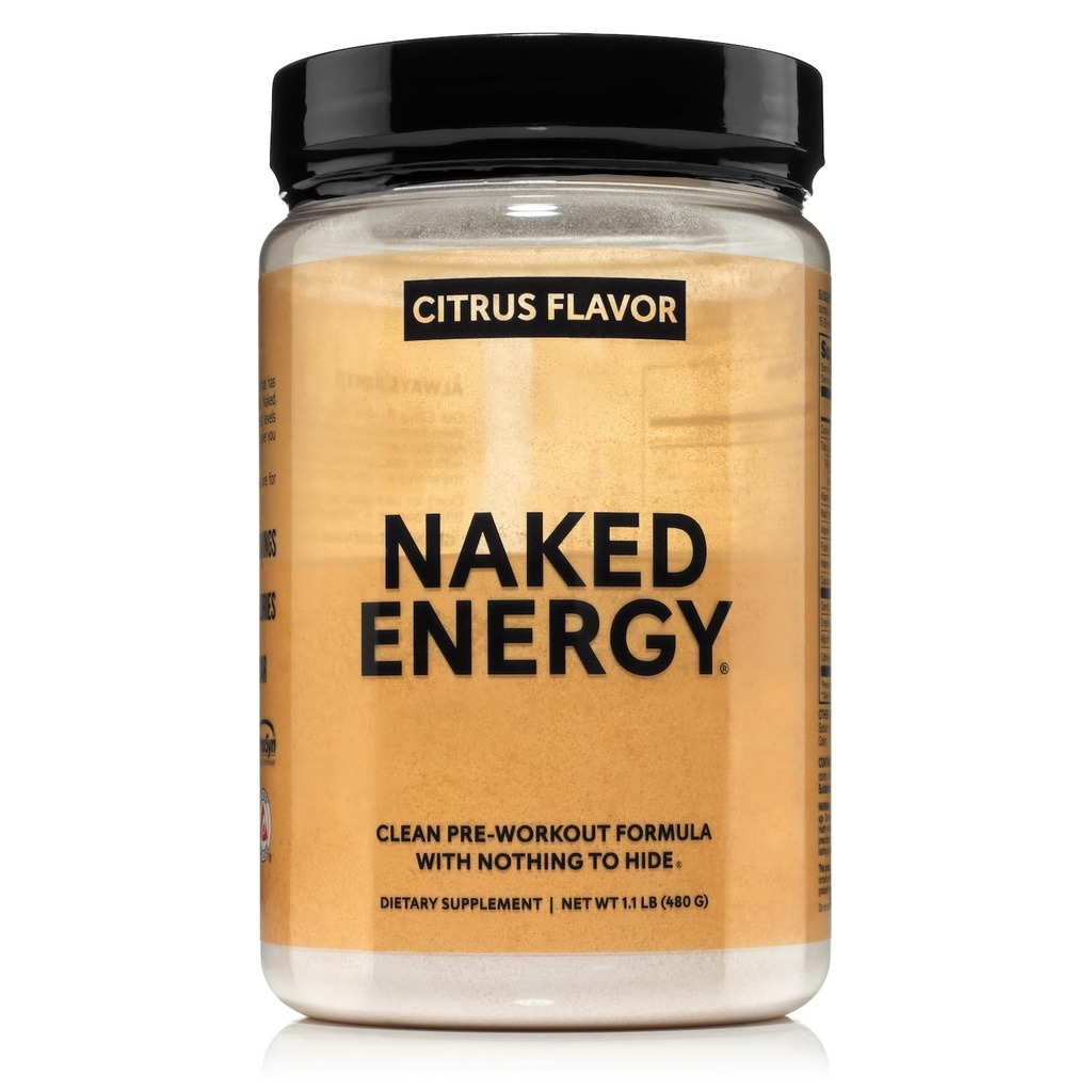 NAKED Citrus Energy - Citrus Flavored Clean Pre harjoitus täydentää miesten ja naisten, vegaaninen ystävällinen, ei lisätty makeuttajia, värit tai makuja - 30 Tarjoilut