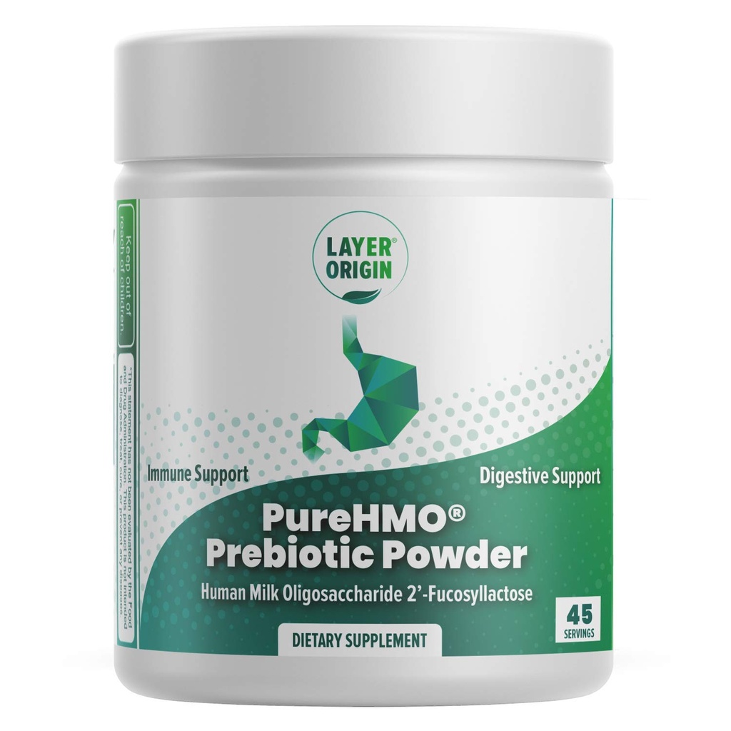 Layer Origin ... PureHMO Human Milk Oligosaccharide (HMO 2'-FL) Prebioottikuitujauhe - rehu 200 miljardia probioottia/scoop, 45 tarjoilua