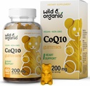 Wild & Organic CoQ10 Gummies - Vegan CoQ10 200mg Antioksidantti täydentää Ubikinonin - Natural Energy and Focus Gummies kanssa Coenzyme Q10-60 ei-GMO Pektiini purut