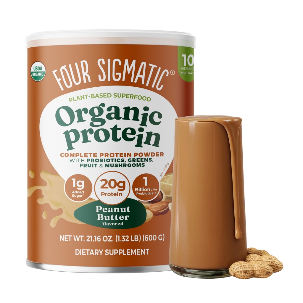 Neljä Sigmatic Organic Plant-Based Protein Powder Maapähkinävoi proteiinia leijonan Mane, Chaga, Cordyceps ja enemmän 