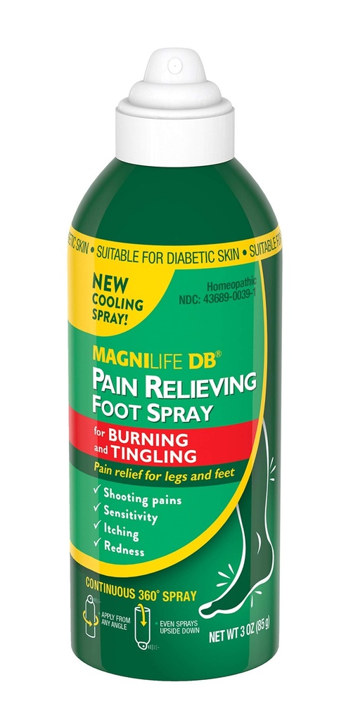 MagniLife DB Pain Reliving Foot Suihku, Luonnollisesti Jäähdytys Kipu Relief Soothe Polttaminen ja Tingling, Soveltuu Diabeettinen iho - 3oz