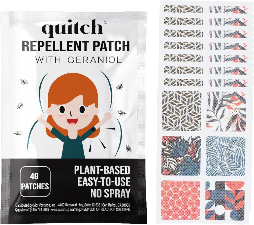 Quitch Natural Mosquito Repellent Stickers lapsille ja aikuisille Geraniol Bug Patch 