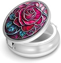 Pill Box-3 Osasto Pieni pilleri tapauksessa laukku ja tasku Mini metalli pillerin haltija Matka pilleri säiliö Hold Lisäravinteet BPA-vapaa (Rose)
