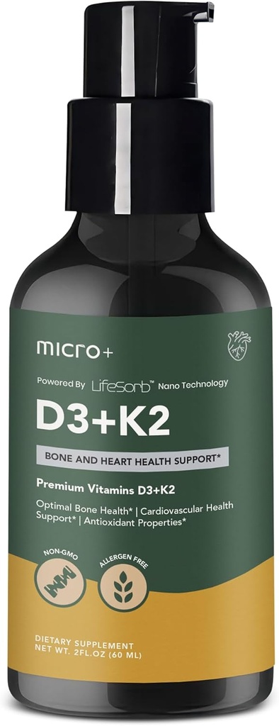 D3K2+ by Micro+-vitamiini täydentää LifeSorb Technology - D3 K2 täydentää, luu- ja immuuniterveys